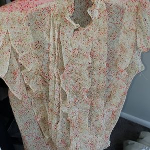 Floral printed sheer shirt